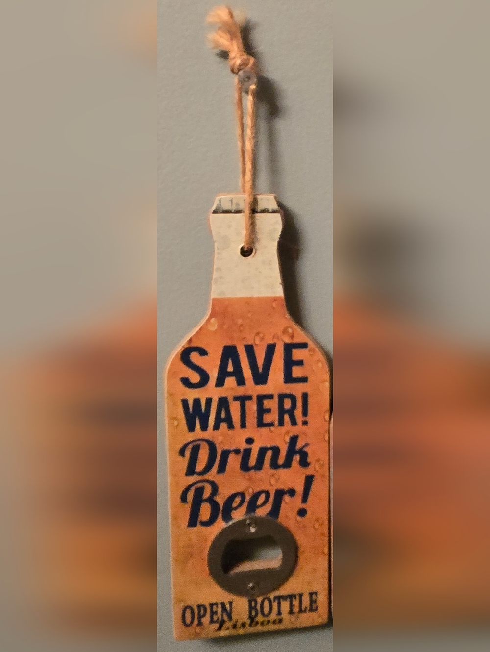 Save Water! Decorative Hanging Sign Lisboa, Portugal Souvenir